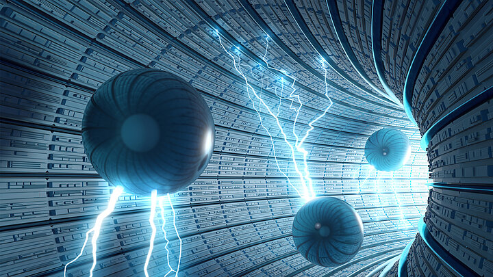 Abstrakcyjna wizja przekroju tunelu zderzacza hadronów.