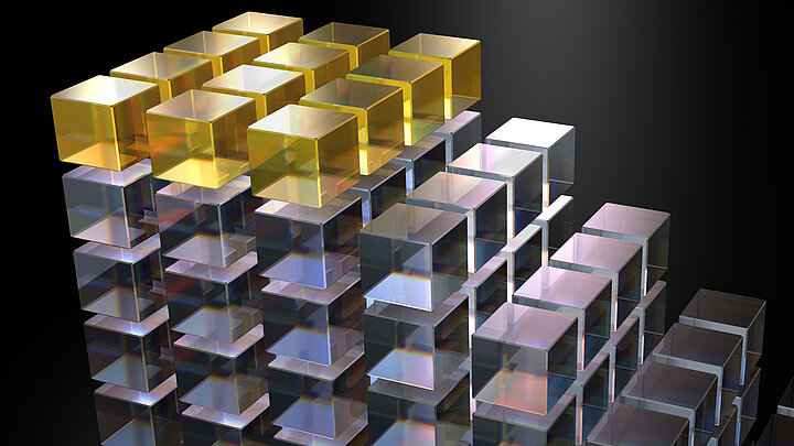 Abstrakcyjna siatka sześcianów.