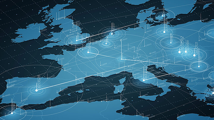 Digital europe map.